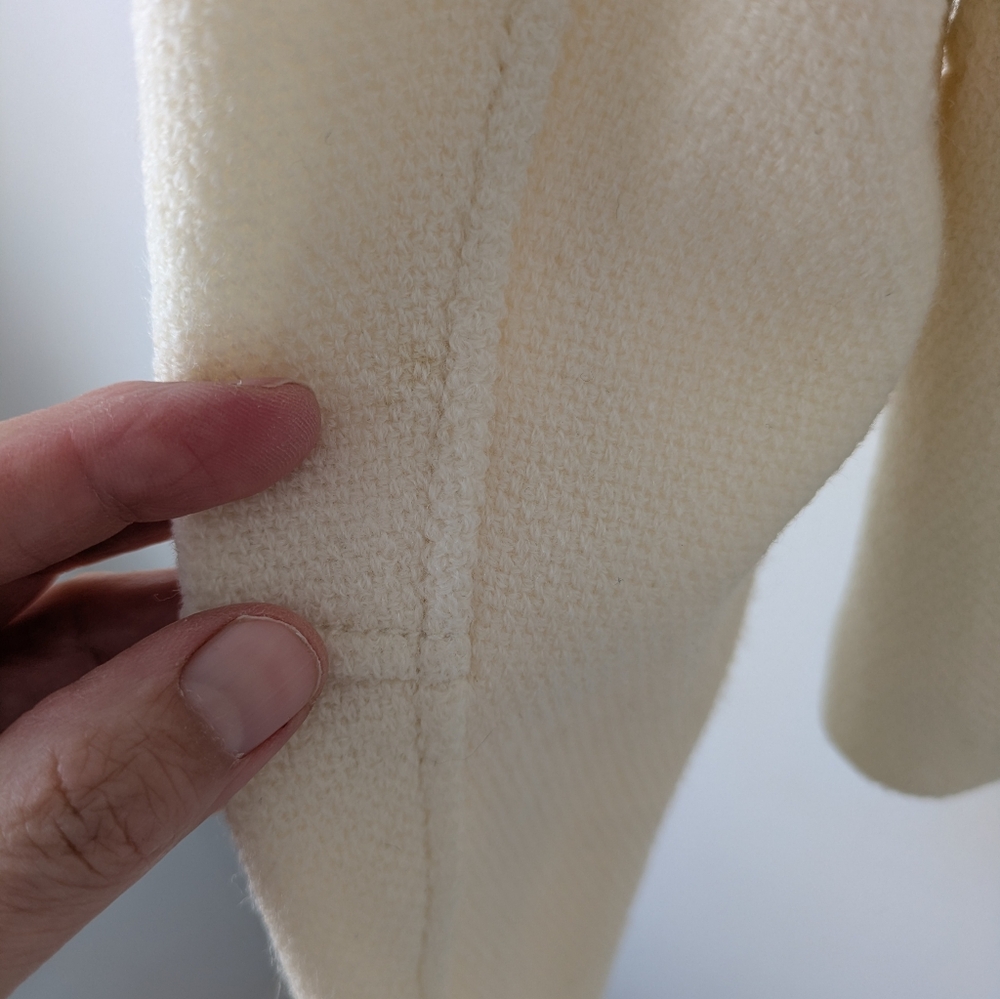 Vince Cream Wool Blend Blazer Jacket - Zipper Detail - Size 10 - Picture 15 of 16